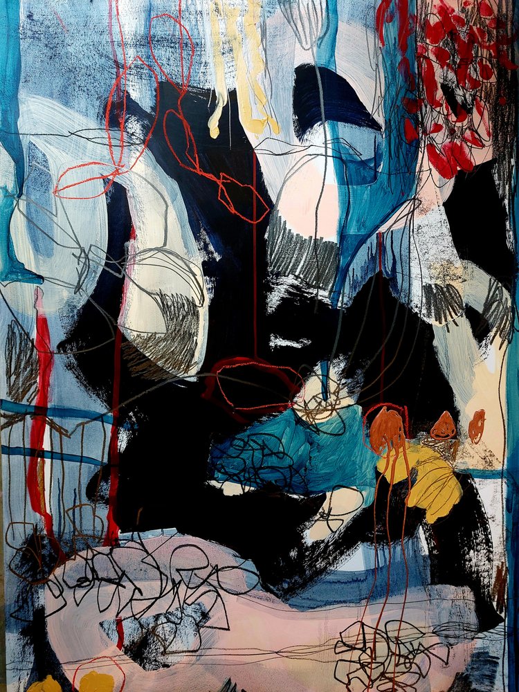 Capas abstractas en azul intenso de Monika Riethmueller