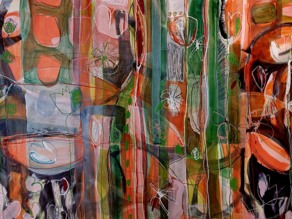 Jardín abstracto y colorido de Monika Riethmueller