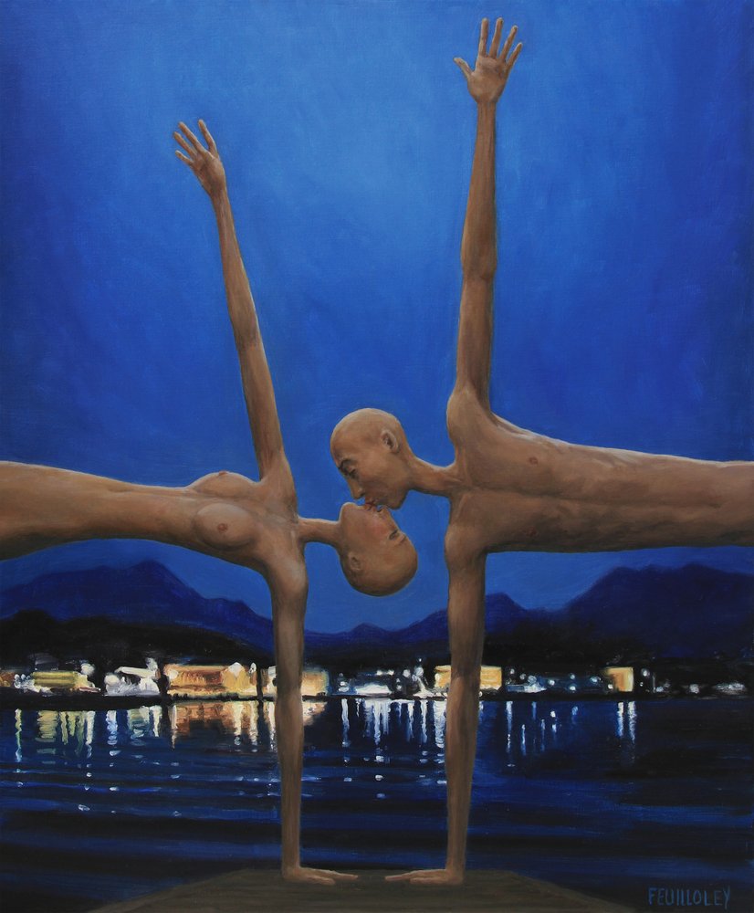 Abrazo nocturno surrealista de Myriam Feuilloley