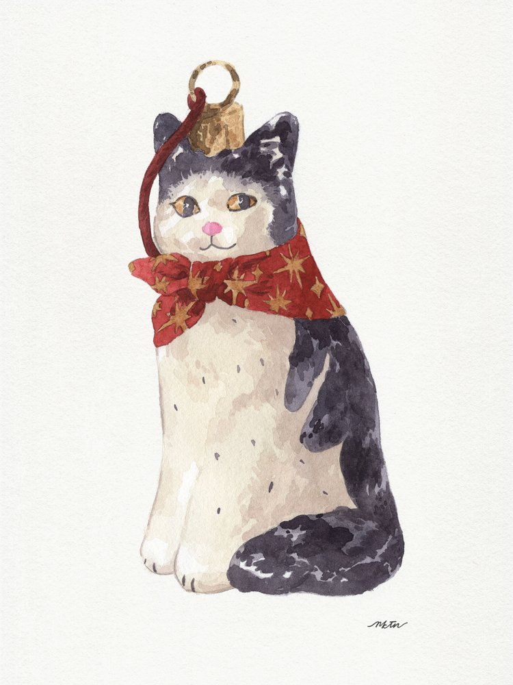 Adorno navideño de gato de NKTN