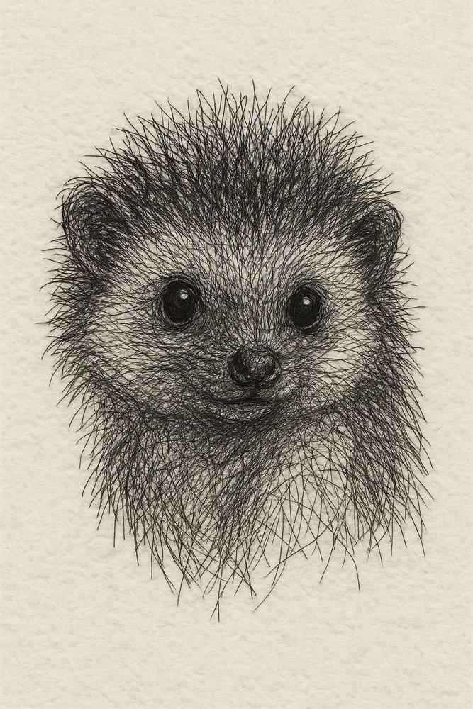 Boceto de un erizo bebé de Natalie Bruns