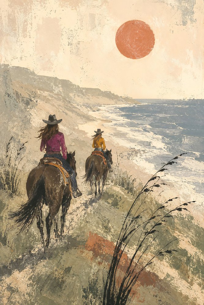 Paseo a caballo por la costa al atardecer de Natalie Bruns