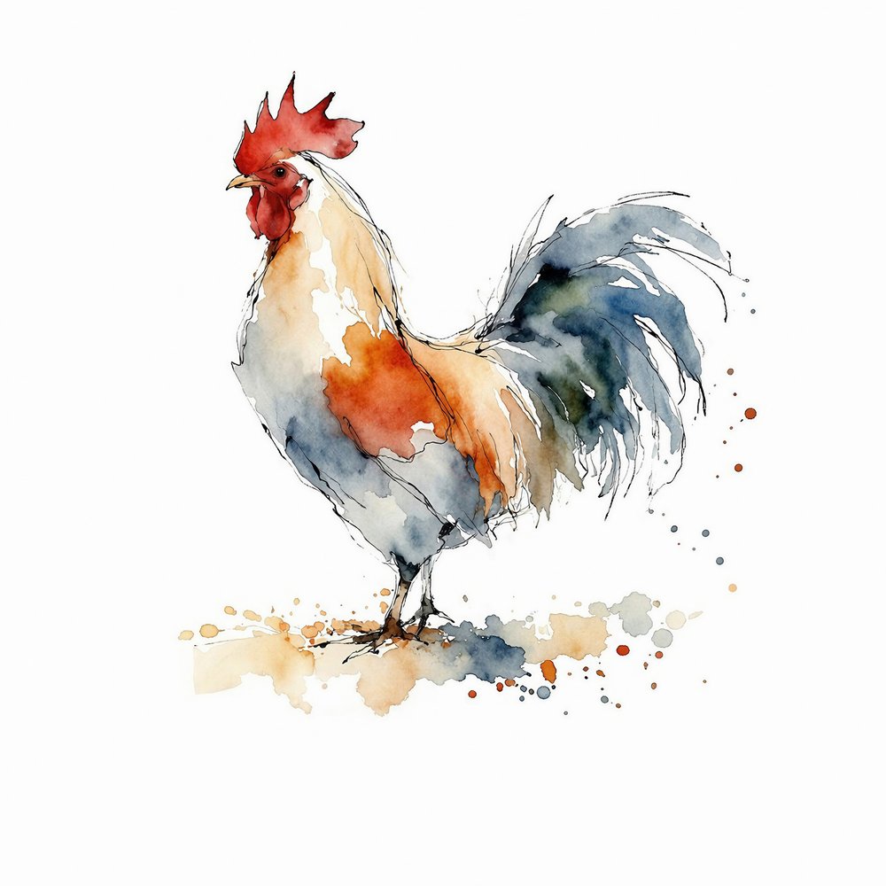 Gallo de granja de colores de Natalie Bruns