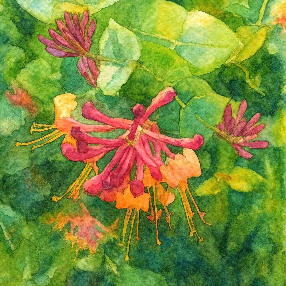 Coloridas flores de madreselva de Natalie Bruns
