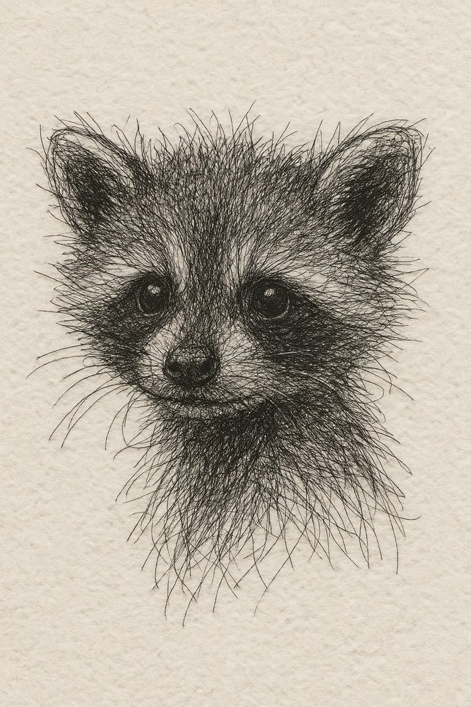 Un mapache bebé curioso de Natalie Bruns
