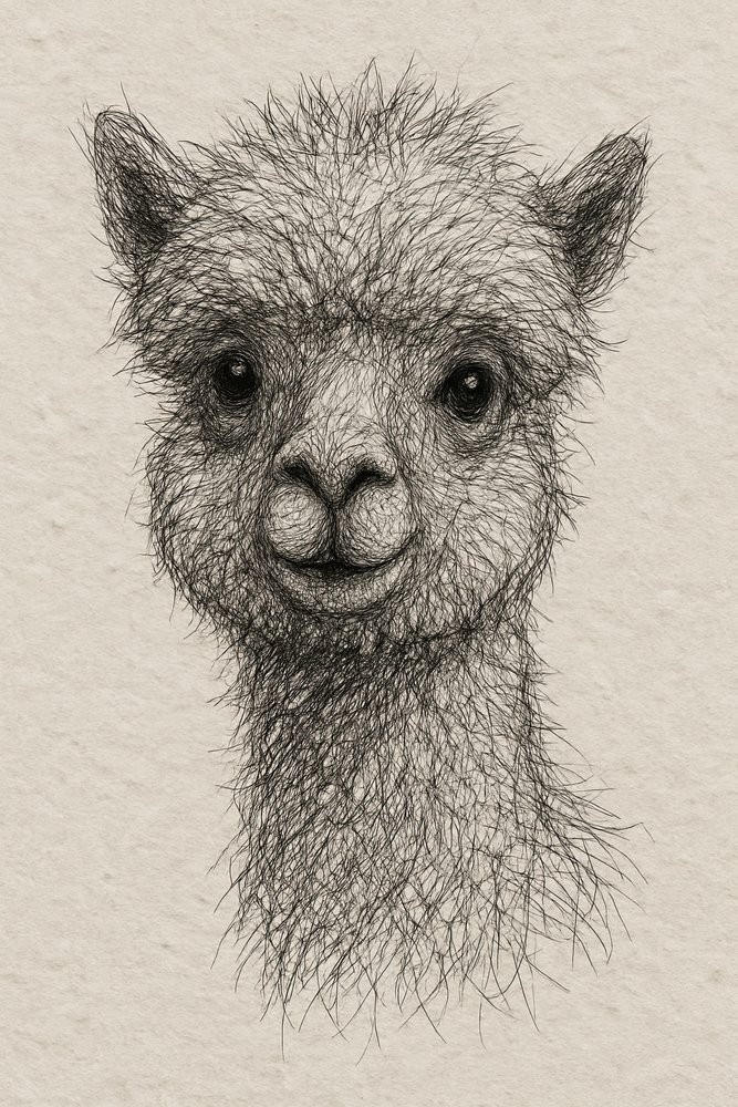 Un adorable bebé de alpaca de Natalie Bruns