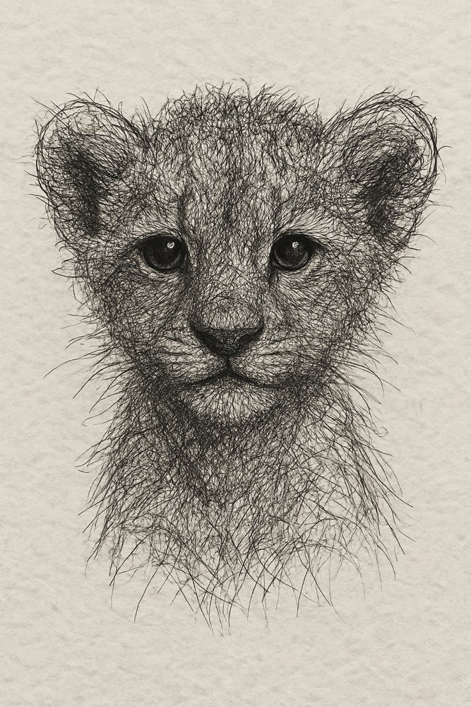 Dibujo de un cachorro de león muy mono de Natalie Bruns