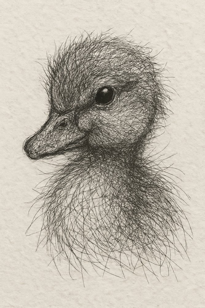 Boceto de un patito mullido de Natalie Bruns