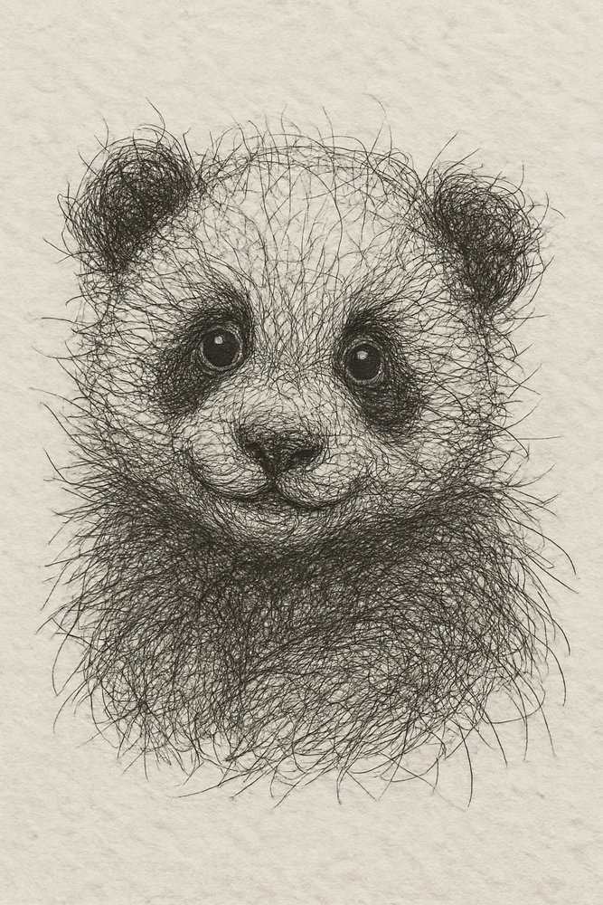 Cachorro de panda peludo de Natalie Bruns