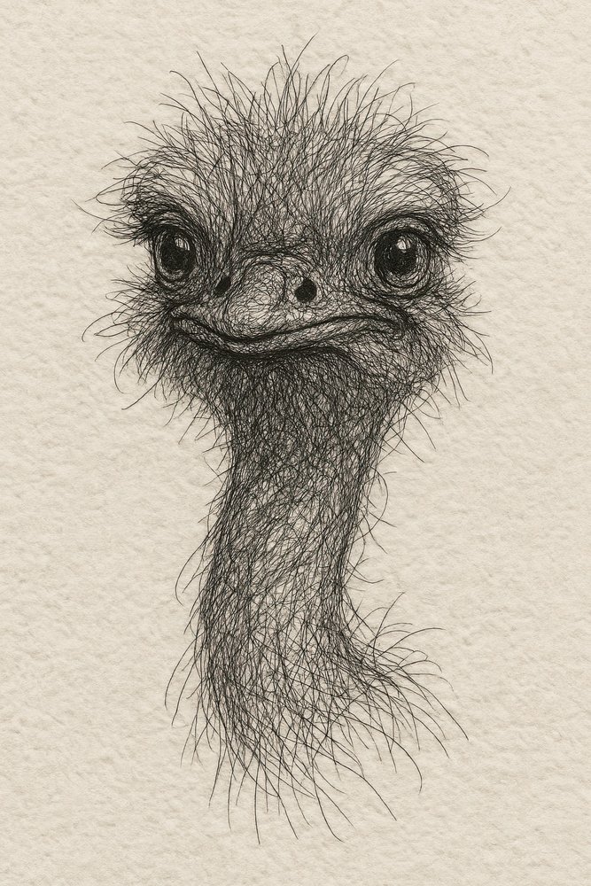 Dibujo de un emú simpático de Natalie Bruns