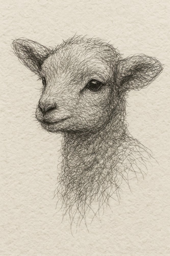 Dibujo de un cordero tierno de Natalie Bruns