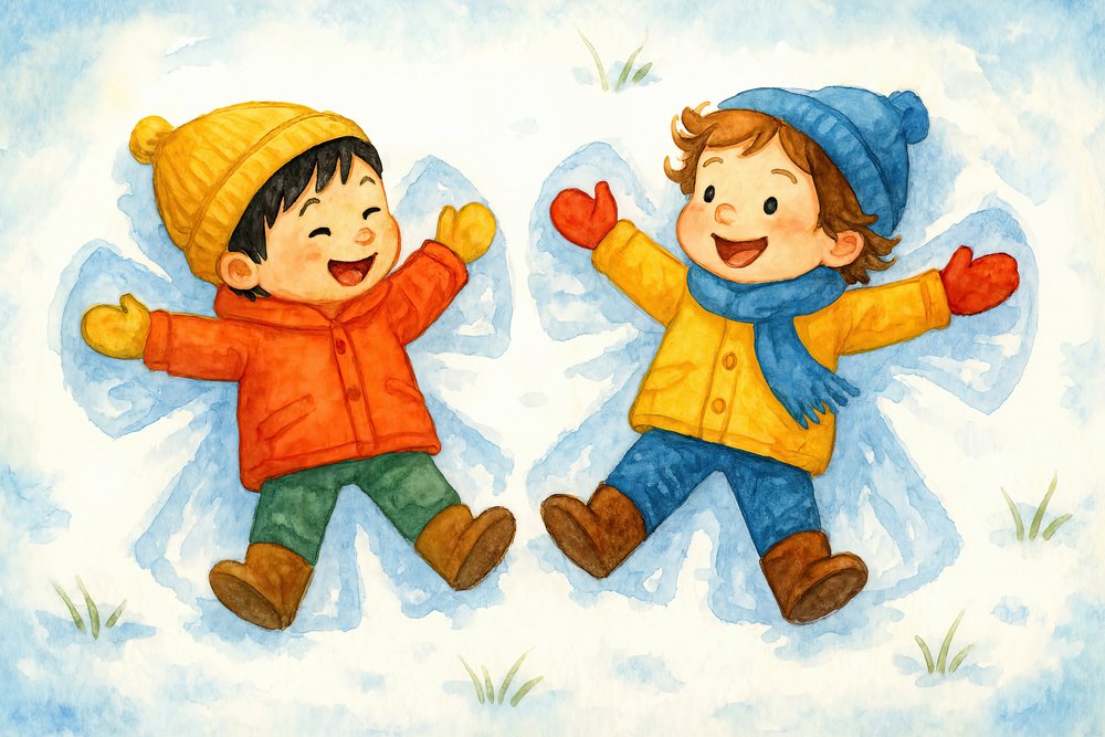 Ángeles de nieve felices de Natalie Bruns