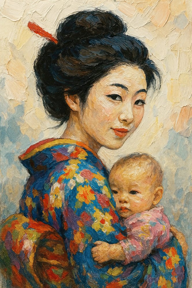 Madre e hijo japoneses de Natalie Bruns