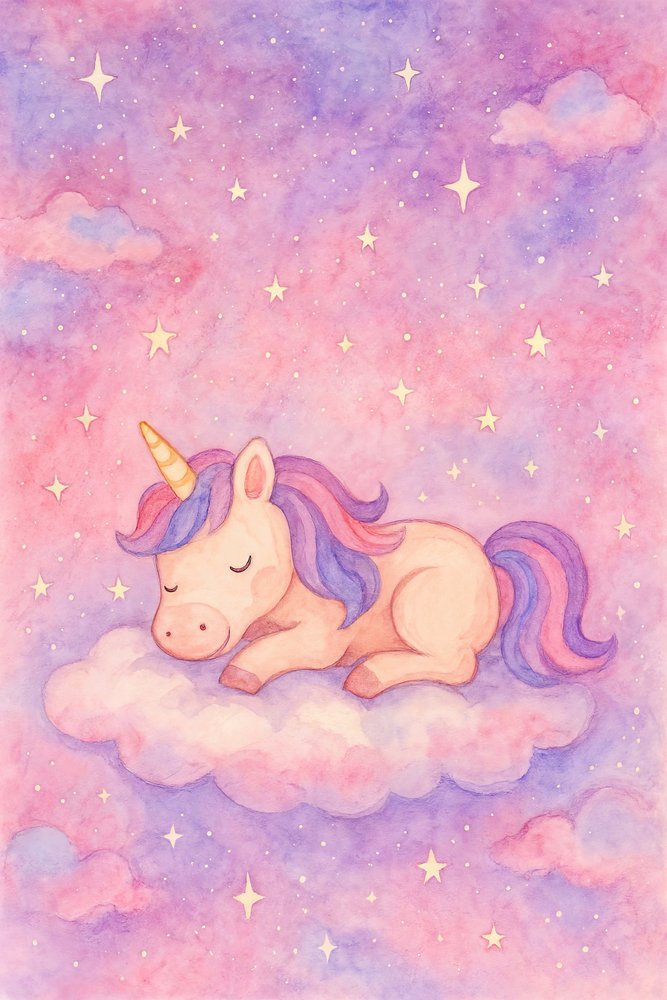 Unicornio mágico dormido de Natalie Bruns