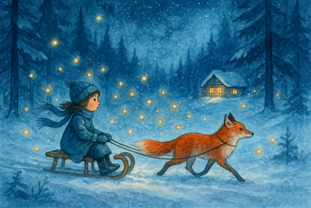 Un mágico paseo invernal con los zorros de Natalie Bruns