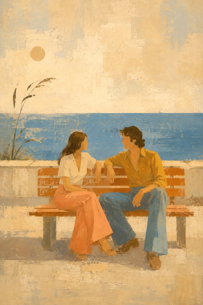 Pareja nostálgica junto al mar de Natalie Bruns