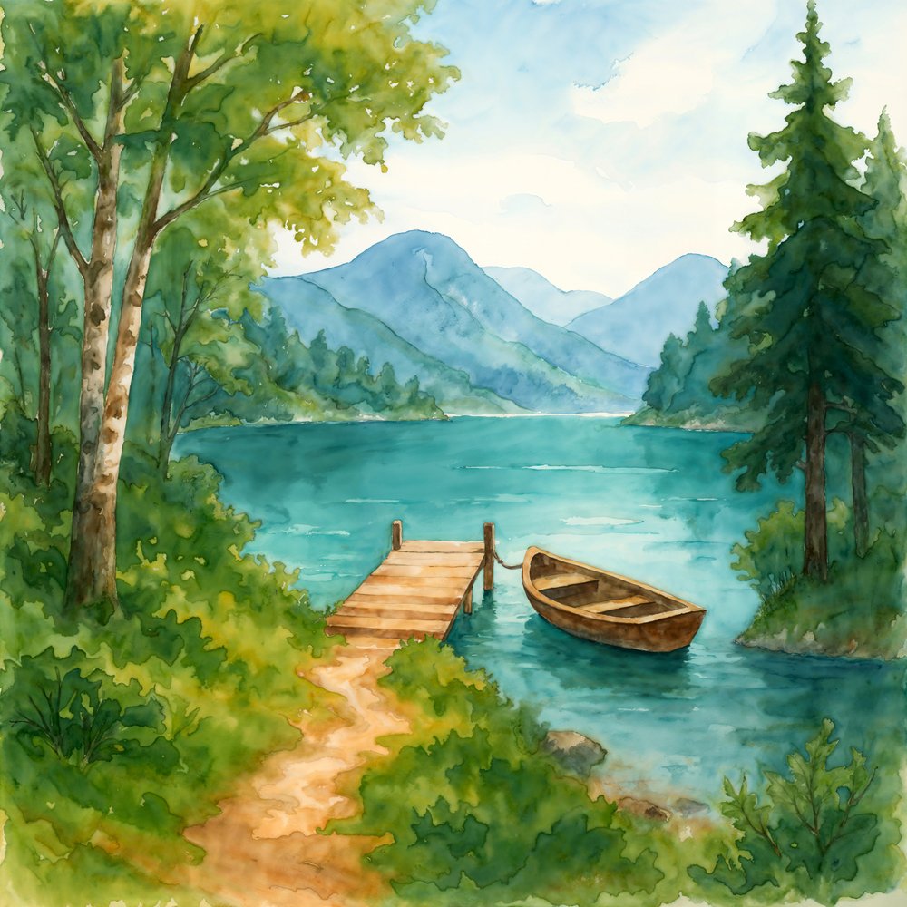 Lago de montaña tranquilo de Natalie Bruns