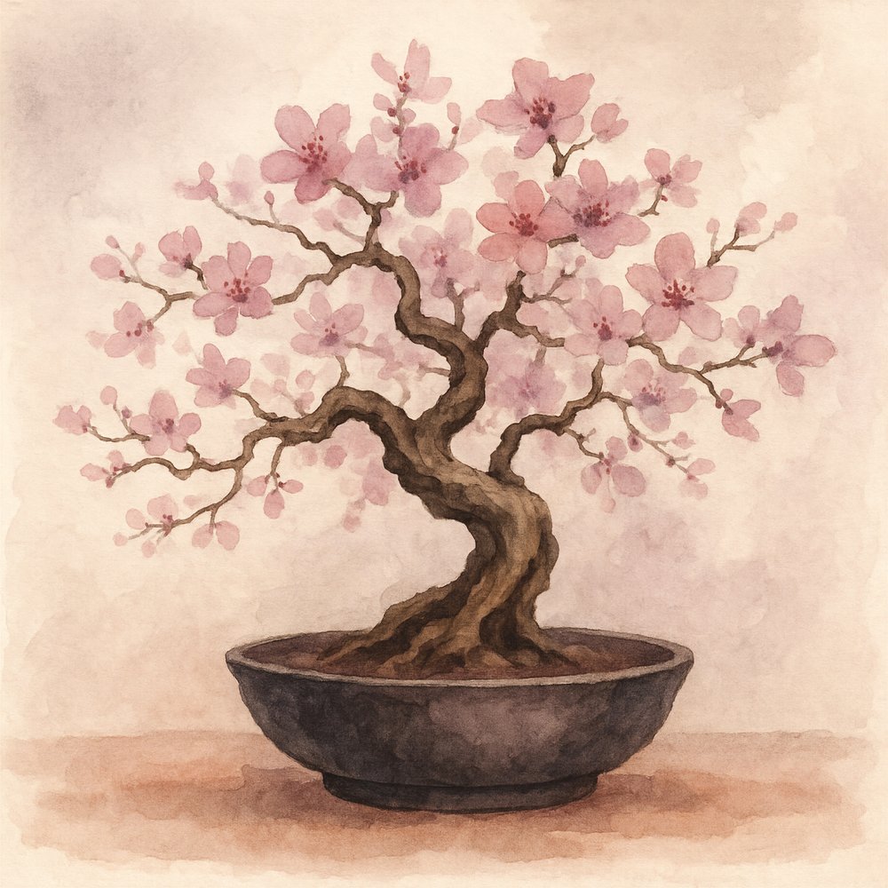 Bonsái de cerezo rosa de Natalie Bruns
