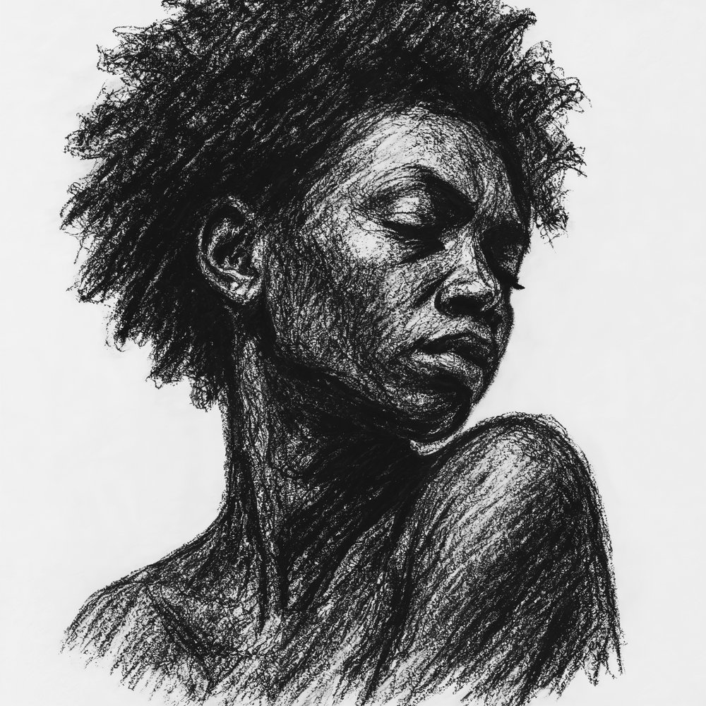 Mujer negra serena de Natalie Bruns