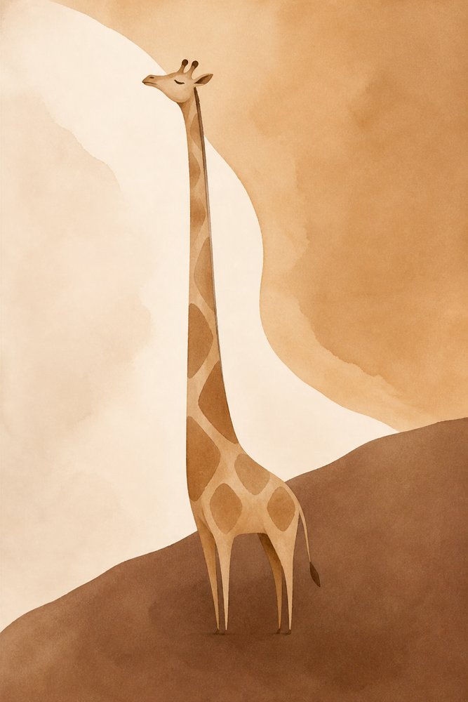 Paisaje sereno con jirafas de Natalie Bruns