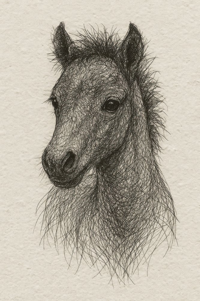 Retrato de un potro peludo de Natalie Bruns