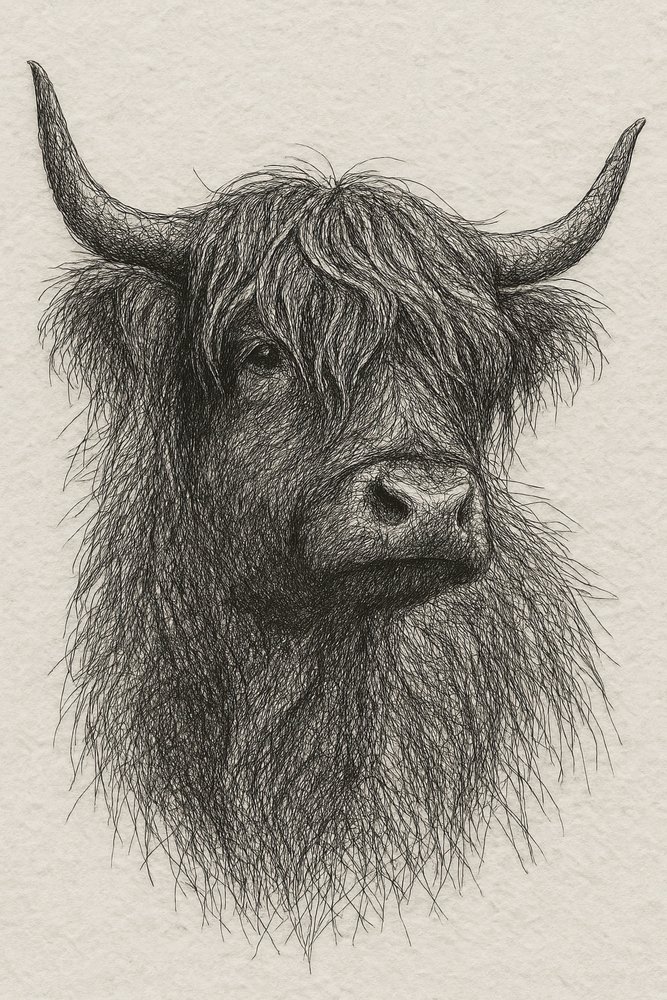 Toro peludo de las Highlands de Natalie Bruns