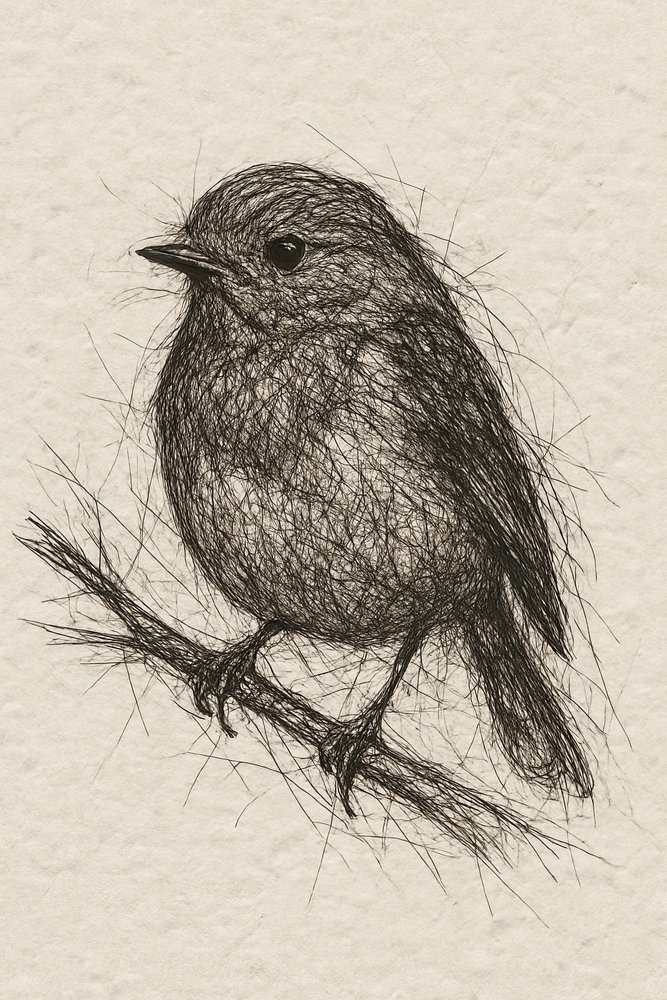 Boceto de un pájaro pequeño de Natalie Bruns