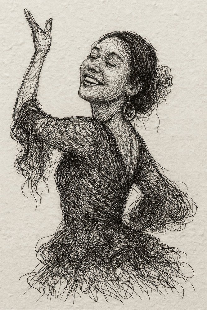 Bailarina de flamenco sonriente de Natalie Bruns