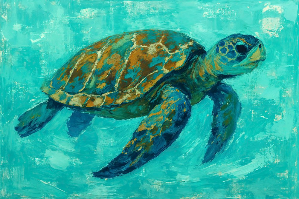 Tortuga marina nadando de Natalie Bruns