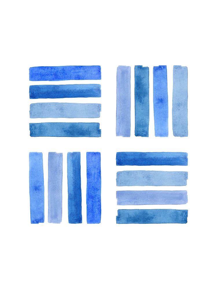 Bloques abstractos en tonos azules variados de Natalie Bruns