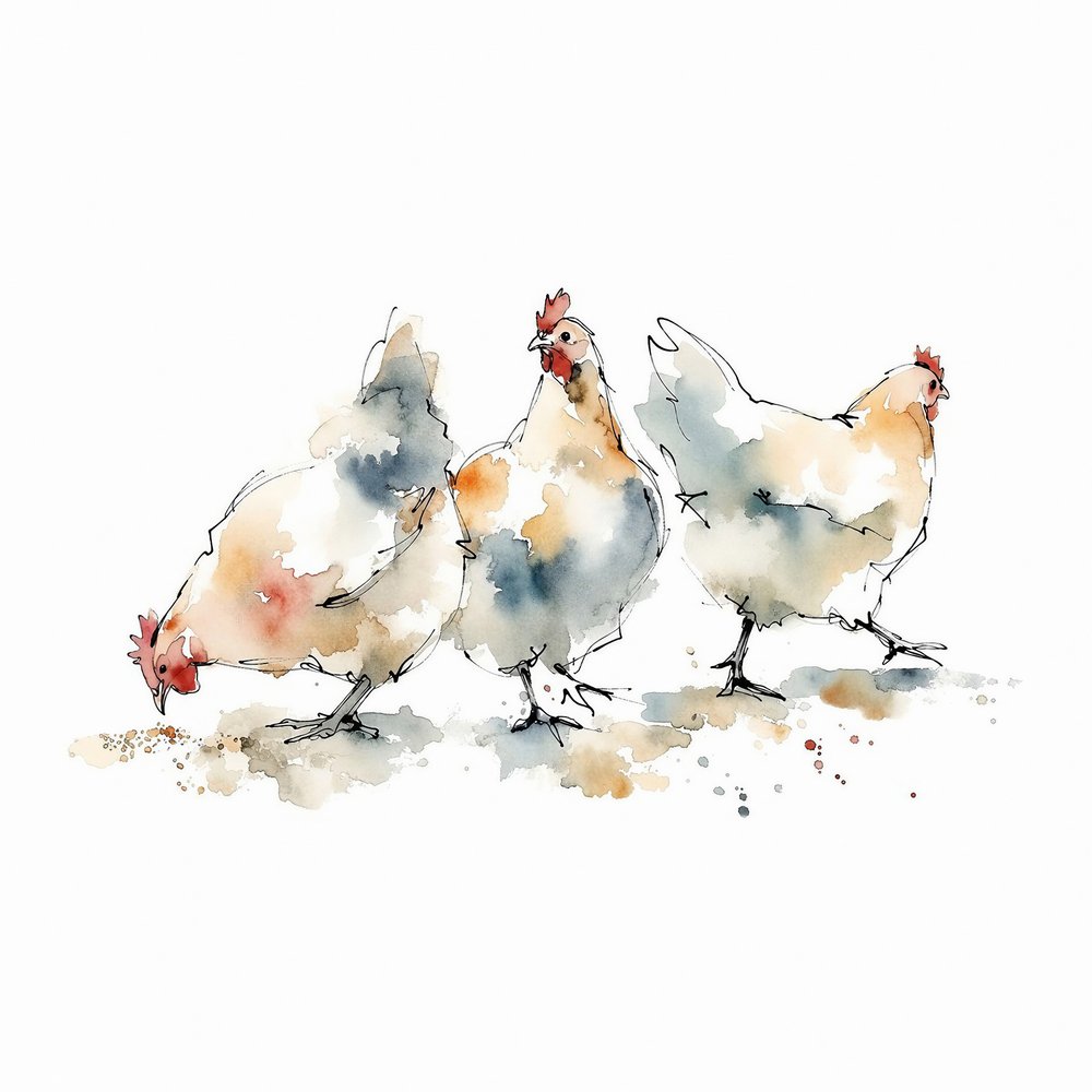 Gallinas de Watercolor Farm de Natalie Bruns
