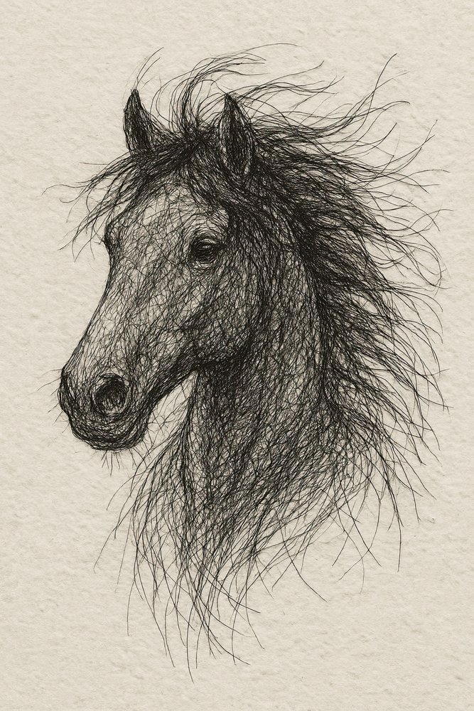 Boceto de un caballo salvaje de Natalie Bruns