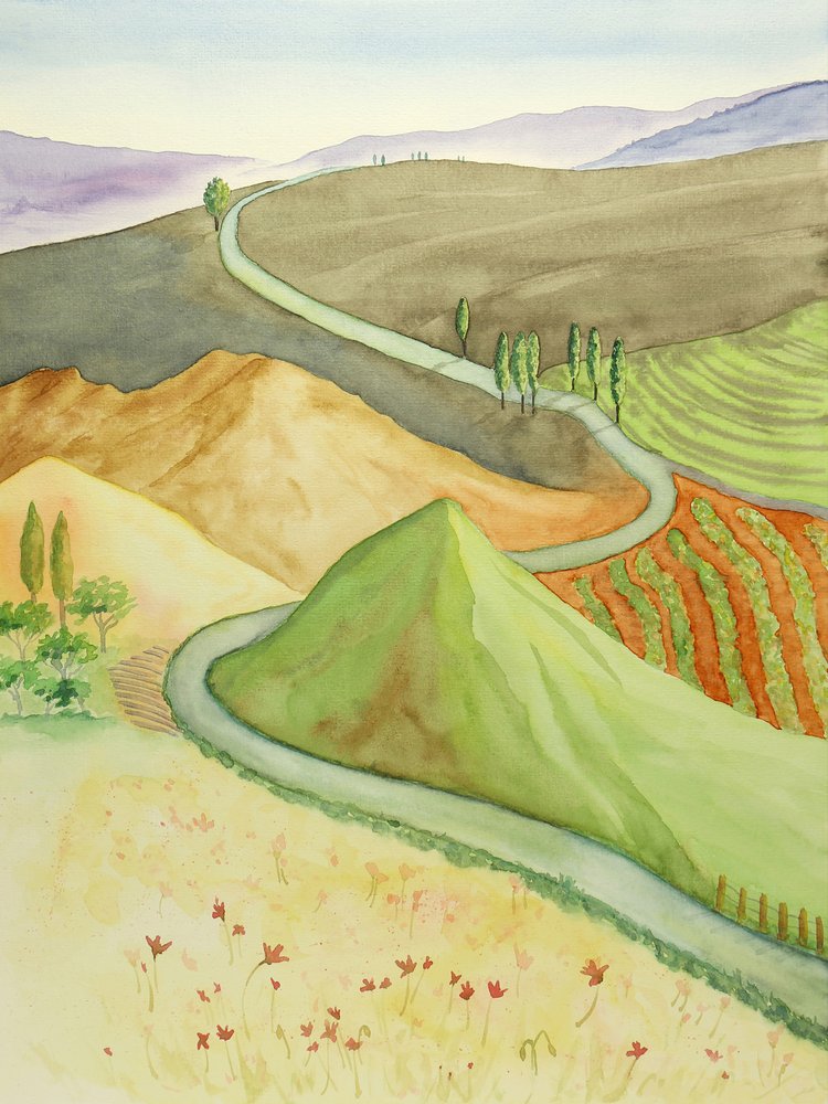 Camino rural sinuoso de Natalie Bruns