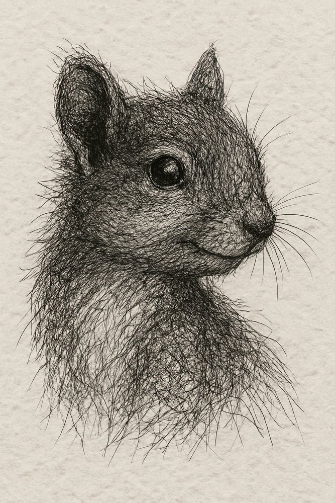 Retrato de una ardilla del bosque de Natalie Bruns