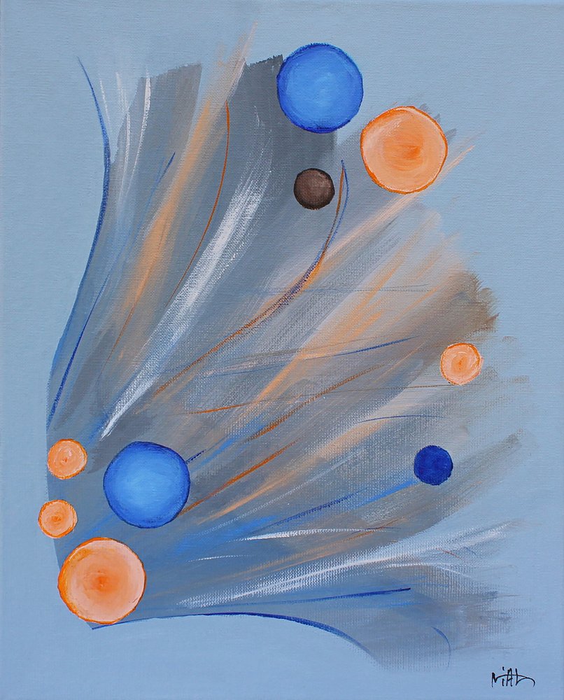Esferas dinámicas azules y naranjas de Nicolas Alsterdal
