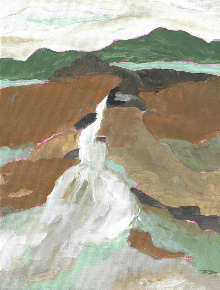 Cascada en una montaña abstracta de Nikita Jariwala