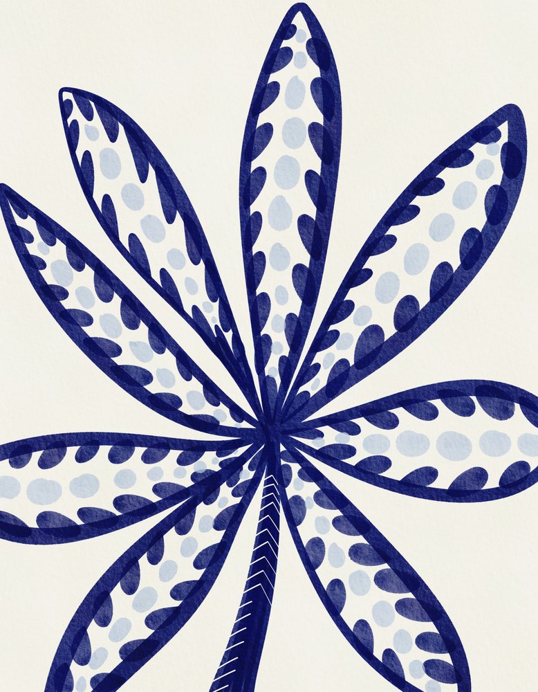 Hoja tropical azul de Nikita Jariwala