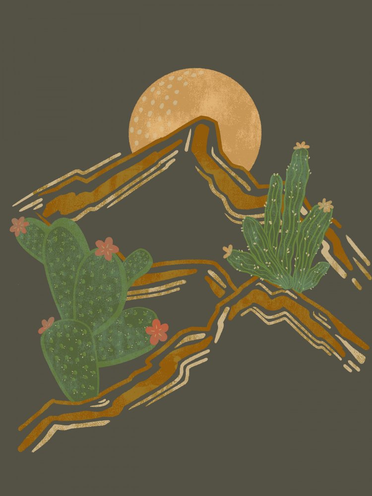 Luna de los cactus del desierto de Nikita Jariwala