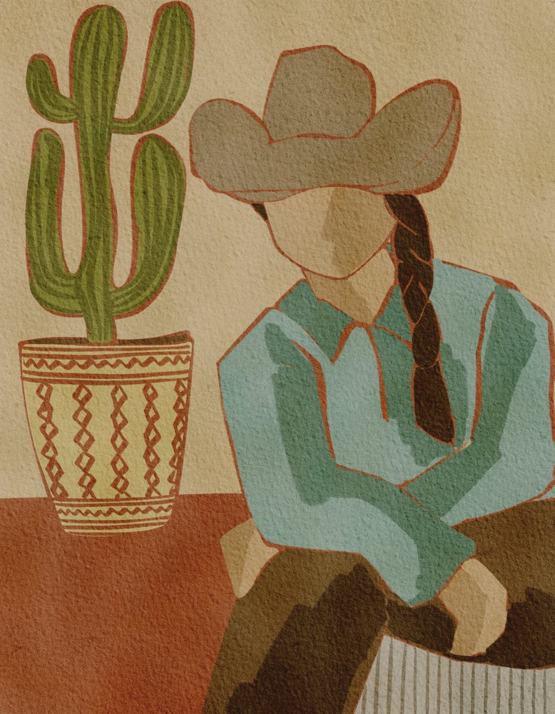 La vaquera del desierto y el cactus de Nikita Jariwala