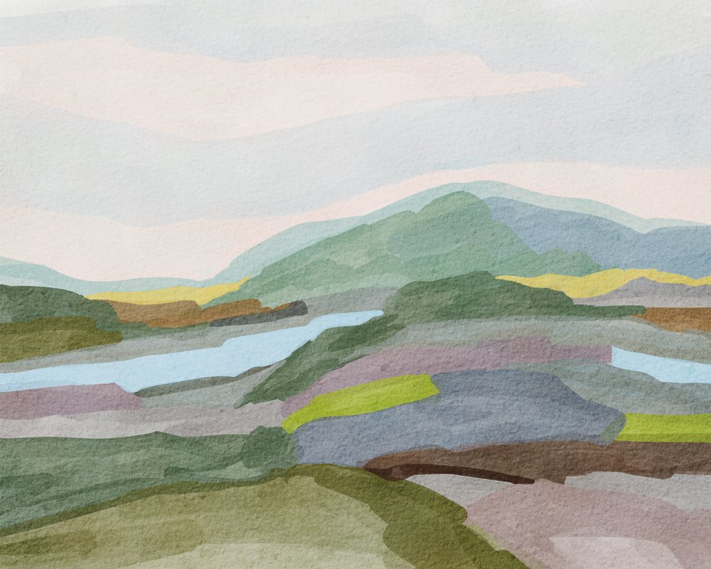 Paisaje montañoso en tonos apagados de Nikita Jariwala