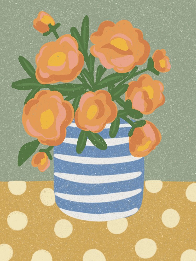 Naturaleza muerta con flores de naranja de Nikita Jariwala