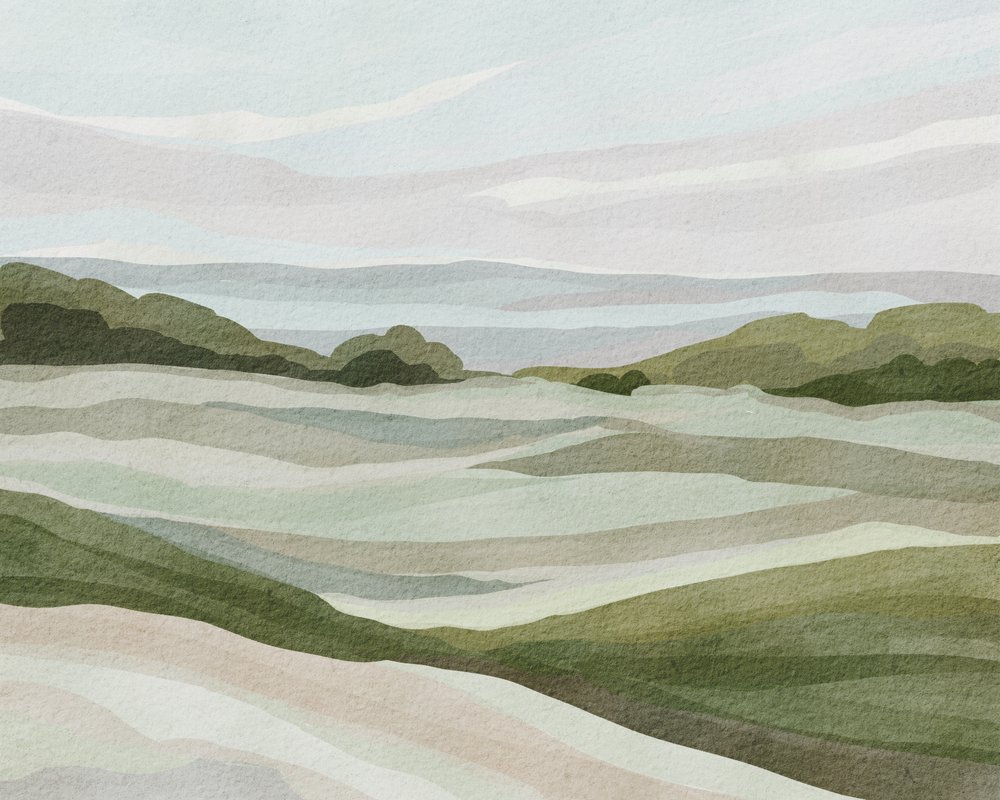 Paisaje ondulado en tonos pastel de Nikita Jariwala