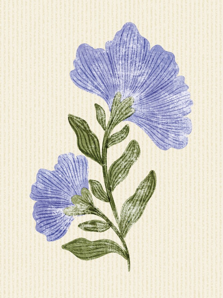 Plantas de color azul pervinca suave de Nikita Jariwala