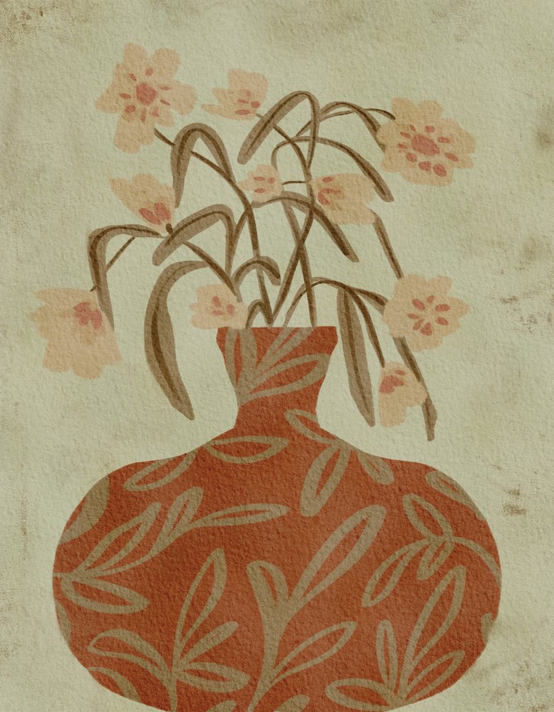 Jarrón de terracota «Blossoms» de Nikita Jariwala
