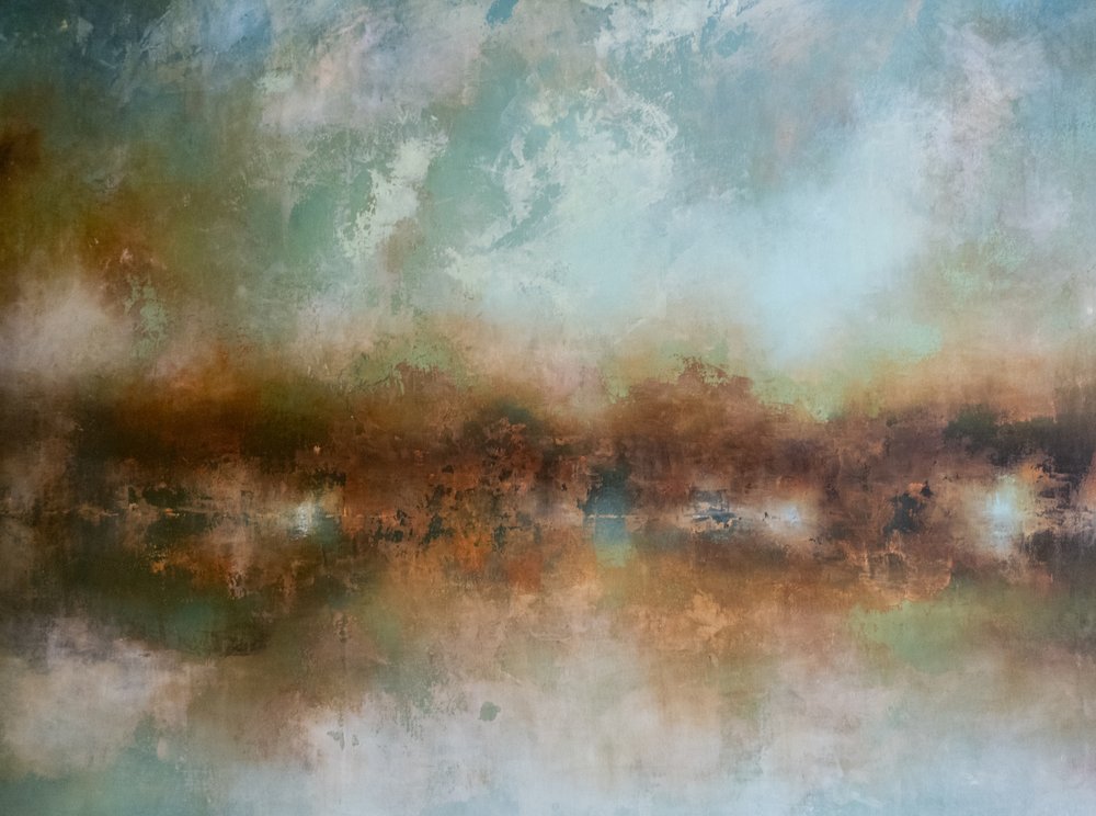 Paisaje abstracto brumoso de Nizaket Sinanovska