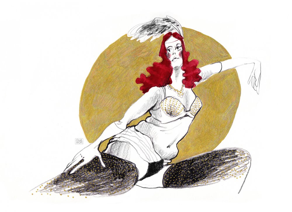Una glamurosa bailarina de burlesque de Olga Skomorokhova