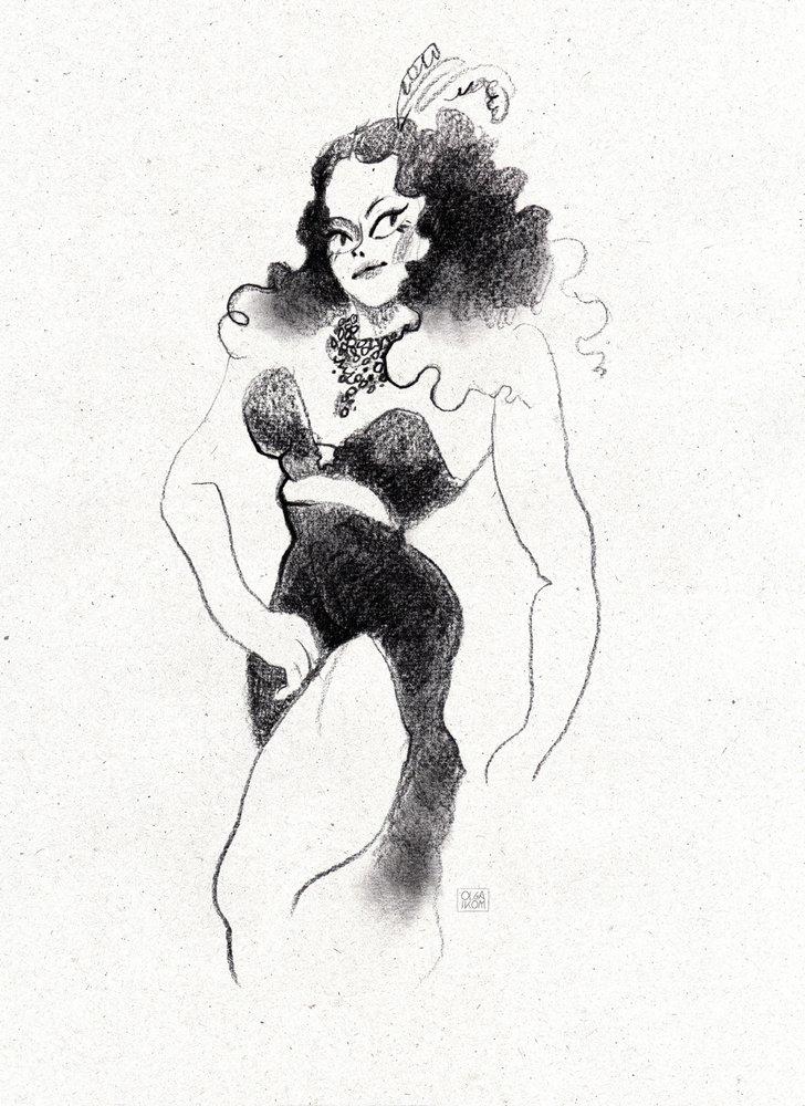 Diva burlesca retro de Olga Skomorokhova