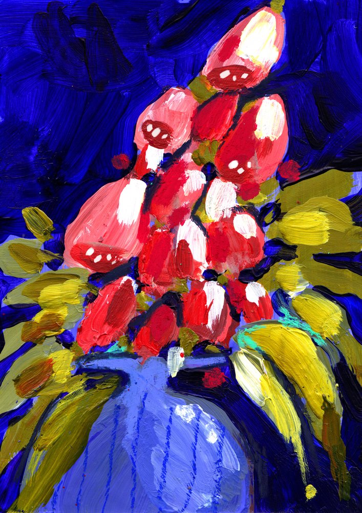 Flores de un rojo intenso de Olga Skomorokhova