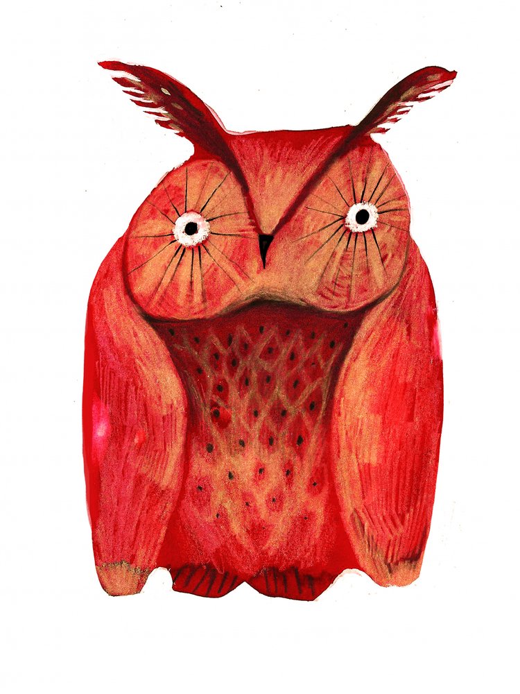 Búho rojo caprichoso de Olga Skomorokhova
