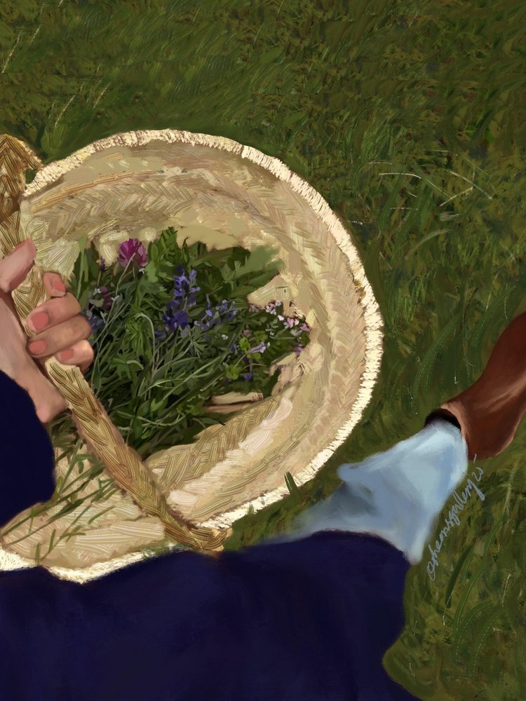 Cesta de flores silvestres de Osheensgallery